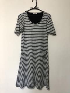 カップ付き　ボーダーワンピースのサムネイル