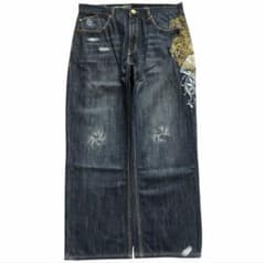 超極太00s y2k sk8 美品 8732 ヘビーオンスバギーデニム 刺繍のサムネイル