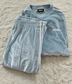 NERDYベロアセットアップ 美品✨NERDY ノルディ ベロア ジャージ セットアップ ネイビー