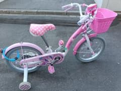 超美品 直接引取り限定 子供 自転車 女の子 16インチ ミニーマウス 