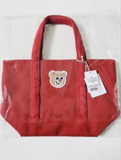 レア】FEILER ♡オールドテディ♡ワッペントートバッグ♡レッド♡小
