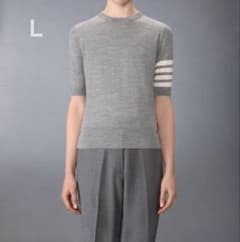 THOM BROWNE トムブラウン 4bar 半袖ニット グレー L - メルカリ