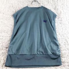 Needles バタフライ 刺繍ワンポイントロゴ クルーネック ジャージーベスト Needles バタフライ 刺繍ワンポイントロゴ クルーネック ジャージー