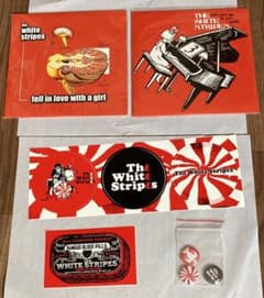 the white stripes 7インチ2枚　ステッカー　缶バッジのサムネイル