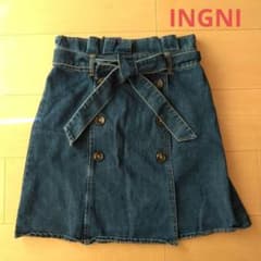 デニム ミニスカート リボンベルト付き