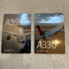 デルタ航空　トレーディングカード2枚セット　新品　レア　入手困難 デルタ航空 トレーディングカード2枚セット 新品 レア 入手困難
