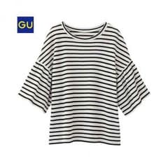 はやとん様専用☆2枚set☆GU ボーダーフリルスリーブT新品のサムネイル