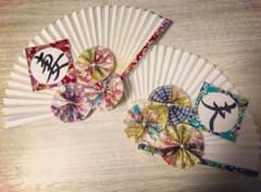 最終値下げ  和装前撮り小物2点セット 扇子フロップス 謹賀新年ガーランドのサムネイル
