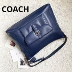 未使用級 COACH コーチ ネイビー ワンショルダー フラップ flap