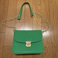 グリーン チェーン ショルダーバッグ ゴールド金具のサムネイル