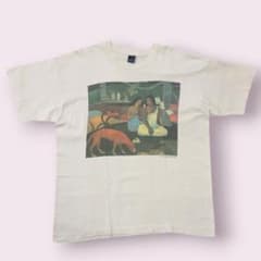 【90s最高峰】ゴーギャン アートTシャツ アレアレア 青黒タグ XLのサムネイル