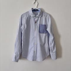 LITTLE BEAR CLUB 長袖シャツ ストライプ 130 ブルー