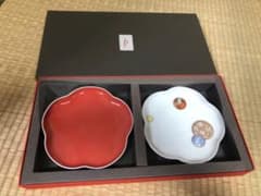 深川製磁　　寿赤絵　祝組皿　　３枚セットのサムネイル
