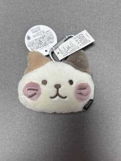 フェイスポーチ 三毛猫　ふくふくにゃんこ ぬいぐるみチャック付きのサムネイル