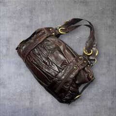 00s【archive】Y2K leather Boston bag 肩掛け可 - メルカリ