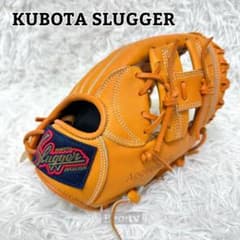 極美品【久保田スラッガー】少年軟式用 KSN-J6 オレンジ グラブ 