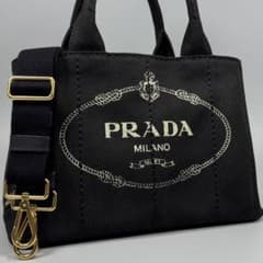美品✨ PRADA カナパ S 2way ショルダー付 黒 - メルカリ