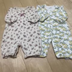 ベビー ロンパース 2枚セット 花柄 レモン柄　50〜60cmのサムネイル