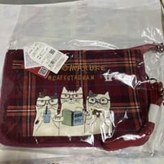 NEKOMARUKE ショルダーポーチ チェック柄 猫のサムネイル