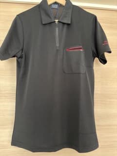 muta MARINE ポロシャツ ハーフジップ 半袖 ブラック　美品　速乾性のサムネイル