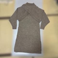 BEAMS HEARTレイヤード風 ニットワンピース ブラウンのサムネイル