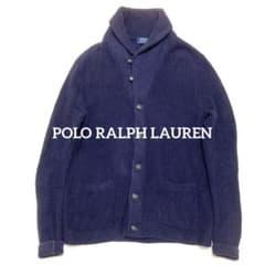 POLO RALPH LAUREN ショールカラー ニットカーディガン ネイビー
