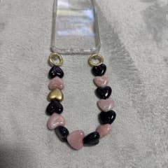 Kiko様専用【LOUVINI】 ハンドストラップBLACK-PINKのサムネイル
