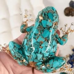 ターコイズ·*+*·…カエルの開運オルゴナイトのサムネイル