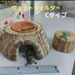 爬虫類用 おしゃれウェットシェルター Cタイプ 隠れ家＼(^^)／のサムネイル