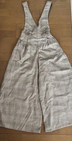 【Lindsay】チェック柄 サロペット ワイドパンツ(L)のサムネイル