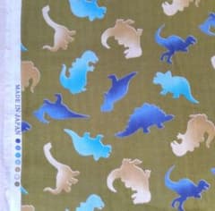 ダブルガーゼ生地 恐竜柄 1mのサムネイル