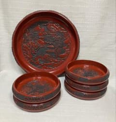 仙台堆朱 菓子器1 銘々皿5客セット - メルカリ