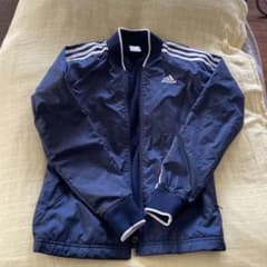 adidas ネイビー ストライプジャケット M adidas ネイビー ジャケット ストライプ - メルカリ