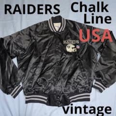 NFL レイダース ヴィンテージ スタジャン ジャケット Chalk Line