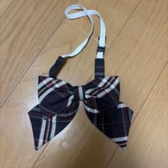 制服リボン チェック柄 ブラック系のサムネイル