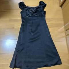 ブラック フリル袖 Aラインドレスのサムネイル