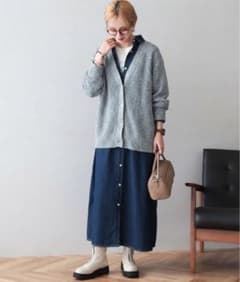 AMERICAN HOLIC ミックスニット Vネックカーディガン ゆるニットM