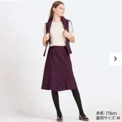 ユニクロ　ウールブレンドフレアスカート　新品【M】のサムネイル