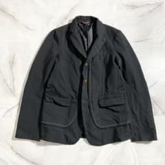 T19619 美品 ブラックコムデギャルソン 21SS ポリ縮絨再構築JK 黒L T19619 美品 ブラックコムデギャルソン 21SS ポリ縮絨再構築JK 黒L
