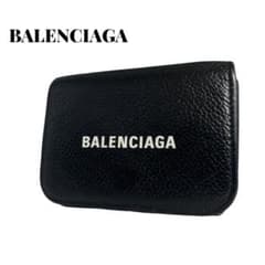 希少✨バレンシアガ 三つ折り財布 エブリデイ ロゴ プリント レザー