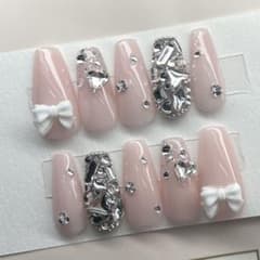 ネイルチップ 量産型 フレンチガーリー ワンホン 韓国 ちゅるん - メルカリ
