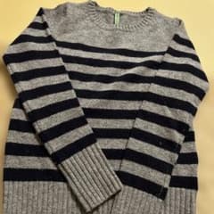 無印　ボーダーニット グレー×ネイビーのサムネイル