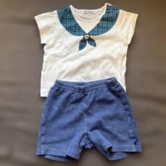 familiar セーラーカラー Tシャツ パンツ　セット80cmのサムネイル
