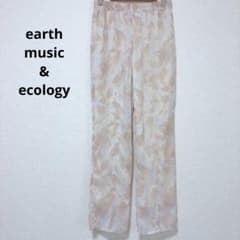 Earth Music & Ecology Sheer Marble Pattern Flare Pants