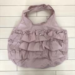 LA LUICE ラルイス 折りたたみフリルエコバック　ピンク