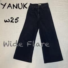 豆腐 YANUK ヤヌーク ワイドフレア デニムパンツ OBK ブラック 豆腐 様専用YANUK ヤヌーク ワイドフレア デニムパンツ OBK ブラック
