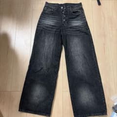 NOREMID ノーリミッド ブラック デニム ワイド レッグ パンツ - メルカリ