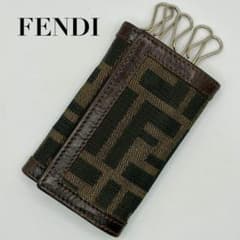 正規品】FENDI フェンディ 6連キーケース ズッカ柄 キャンバス 茶系
