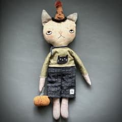 猫　ハンドメイドドール　doll 人形　プレゼント　誕生日　お祝い　ハロウィンのサムネイル