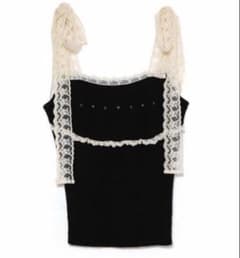 andmary Lil lace knit tops black - メルカリ